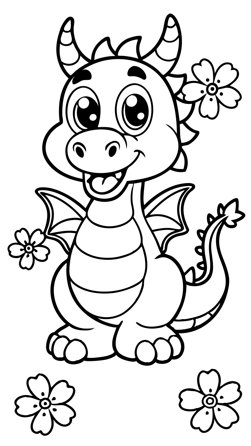 Cartoon Dragon Coloring Pages